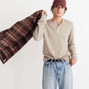 Madewell thermal Henley tee pale fatigue